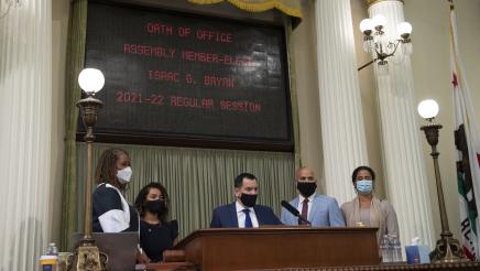 Preparing to take oath