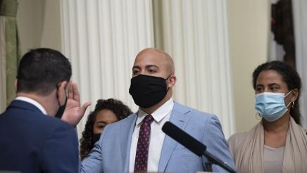Asm. Bryan taking oath