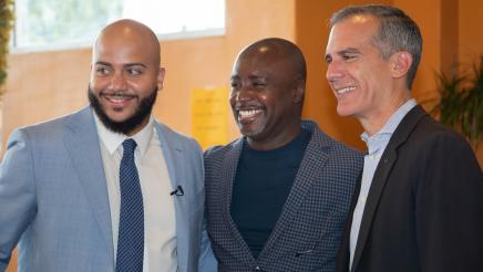 Asm. Bryan with Mayor Garcetti and guest