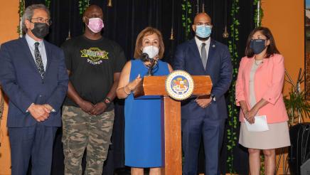 Sen. Durazo at podium speaking