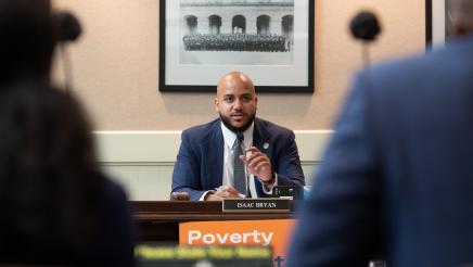 Asm. Bryan speaking with witnesses