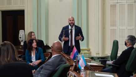 Asm. Bryan addressing the State Assembly