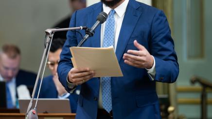 Asm. Bryan reading the Green Amendment during session