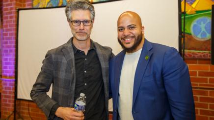 Asm. Bryan with attendee