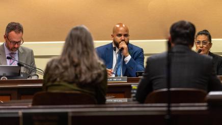 Asm. Bryan listening to witnesses providing testimony