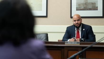 Asm. Bryan speaking with witness