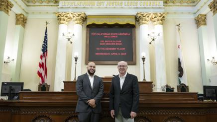Asm. Bryan and Dr. Slavin posing on the Assembly Floor